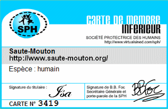 Ma carte de membre inférieur de la SPH