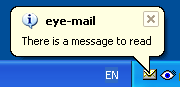 Eye-Mail dans la barre d'icônes