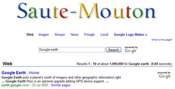 Google customisé à l'effigie de Saute-Mouton Google customisé à l'effigie de Saute-Mouton
